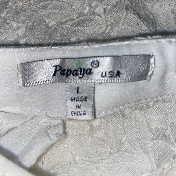 Papaya Brand Mini Dress White Size LARGE - Picture 8 of 9